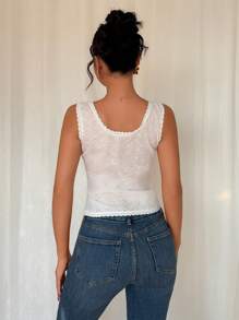 SHEIN Unity Fashionable Sexy Romantic Hollow Bowknot Camisole' - White - View 2