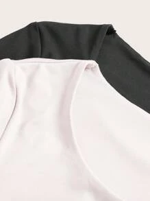 SHEIN BASICS 2pcs/Set Casual Solid Color Knit Round Neck Short Sleeve Fitted Cropped Women T-Shirt - Multicolor - View 8