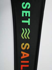 Manfinity Swimmode Men's Letter Print Raglan Long Sleeve Ombre Color Surfing T-Shirt Long Sleeve Men Tops Long Sleeve Shirt,Hawaiian, Swim Shirt Men, Surf Shirt, Long Sleeve Swim Shirt, Men Ombre Shirt