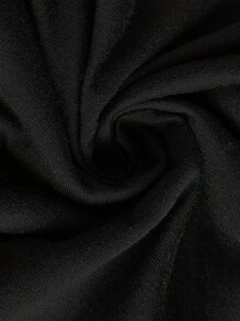 SHEIN LUNE 女士休闲针织太阳和月亮印花不对称肩短袖 T 恤春夏季 - 黑色 - 查看 3