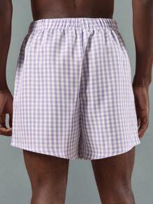 SUMWON 2 Packs Premium Woven Boxer Shorts Summer Breathable Gingham Check Pajama Underwear Sleepwear Leisure Holiday Casual Two Pack - Multicolor - View 6