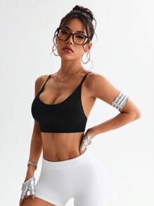 Easithlete Sujetador deportivo sin costuras para mujeres (Negro) - Negro - Ver 5