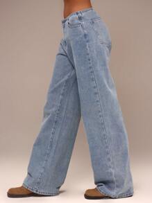 MUSERA Low Waist Wide Leg Jeans Spring Summer Cute 90's Y2k Ibiza Western Winter Nashville Everyday Winter  Chic - Light Wash - View 5