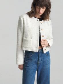 Ontre Chaqueta casual diaria de unicolor para mujer, estilo minimalista