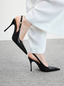 CUCCOO BIZCHIC Women's Minimalist High Heel Casual Pumps, Suitable For Daily Wear Spring Shoes Spring Break Easter For Christmas Valentine's Day - Black - View 7