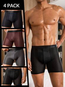 Calzoncillos bóxer de media pierna para hombres (paquete de cuatro) - Multicolor - Ver 1