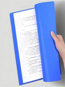 1pc A4 Size Blue Office Filing Folder With 100 Transparent Pockets,Back To School,School Supplies - Blue - View 4