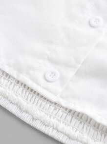 SHEIN EZwear 大码纯色细肩带吊带背心和夹克两件套，休闲 - 白色 - 查看 10