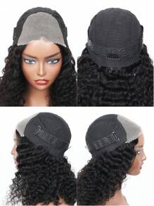 Deep Wave Glueless 6x4 Ready To Go Wear Lace Closure Wig Pre Plucked Deep Curly Transparent Human Hair Wigs Pre Cut No Lace - Natural Black - View 9
