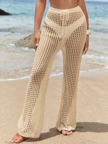 Swim Chiccia 女士纯色简约休闲宽松罩衫外套 - 杏色 - 查看 6