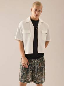 SWAVVY 男士针织休闲宽松直筒迷彩短裤