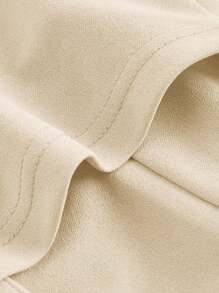 SHEIN MOD 前扣式管状紧身杏色上衣（不含衬衫） - 杏色 - 查看 4