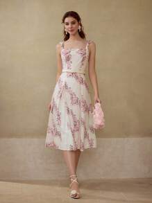 MOTF PREMIUM VESTIDO PLISADO CON ESTAMPADO DE FLORES - Multicolor - Ver 4