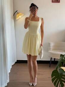 Chiquease Delikatna, urocza i słodka sukienka z odkrytymi plecami i wiązaniem na kokardkę