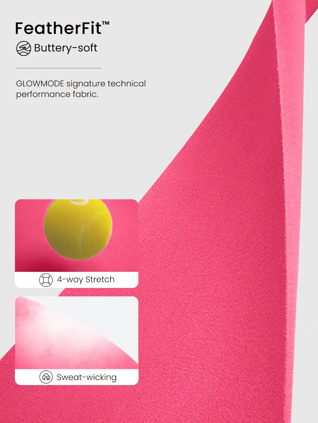 GLOWMODE 2.5'' FeatherFit™ Basic Yet Bold Adjustable Non-Slip Romper Jumpsuit Bodysuit Low Impact Yoga Daily Removable Cups Spring Summer - Pink - View 6