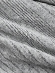 SHEIN MOD Đầm mini tay chuông cổ tim màu trơn cho nữ - Màu Xám nhạt - Xem 4