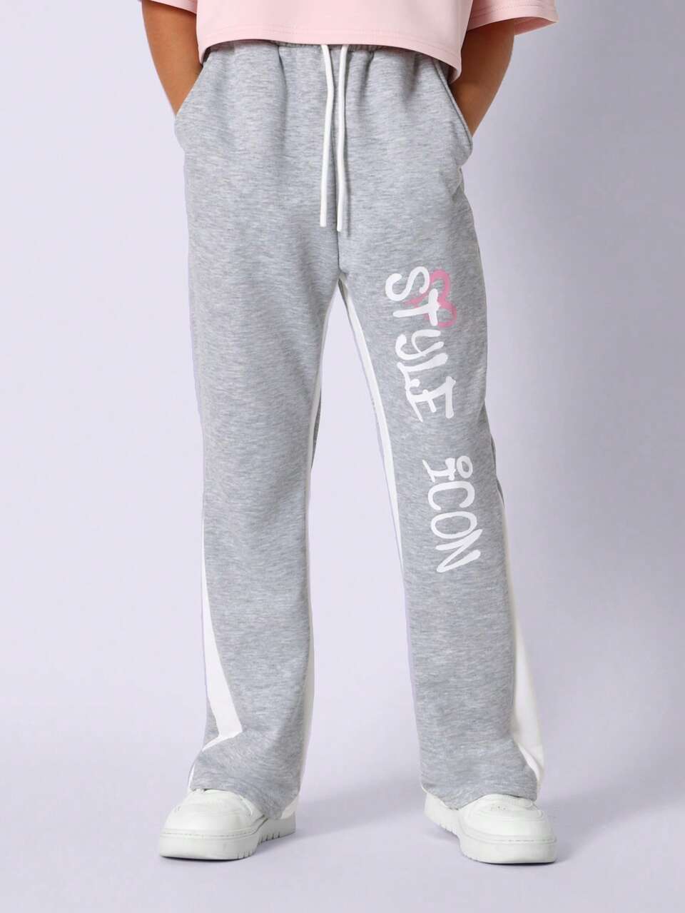 Graphic Side Print Cozy Fleece Jogger Sweatpants