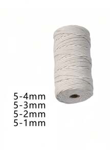 4mm*100m Macrame Rope, Premium Macrame Cord,Thick Natural Thread, Multi-Strand Synthetic Braided Rope,4 Ply Macrame Rope For Wall Hangings Decor, Plant Hangers, Crafts,Bags, DIY, Home Decorations, Gift Wrapping,Beige No. 5 Is Available In 1/2/3/4mm