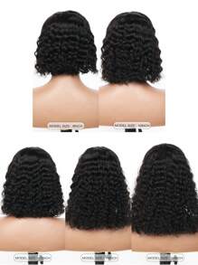 Deep Wave Glueless 6x4 Ready To Go Wear Lace Closure Wig Pre Plucked Deep Curly Transparent Human Hair Wigs Pre Cut No Lace - Natural Black - View 8
