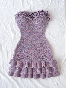 Soleia 女士简约时尚休闲日常装抹胸毛衣连衣裙