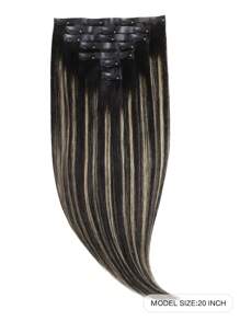 Seamless Clip Ins 7PCS Seamless PU Clip In Human Hair Extensions 100% Real Human Hair 14-22 Inch Balayage Ombre Blonde Color Skin Weft Remy Hair Extensions 110G With Clip - S1B/19/1B - View 2