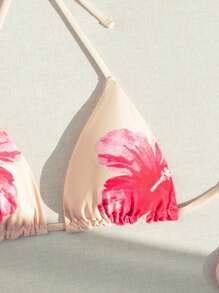 SHEIN Swim 女士双面纯色细肩带挂脖比基尼上衣沙滩装