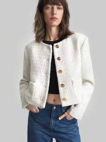 Ontre Chaqueta casual diaria de unicolor para mujer, estilo minimalista