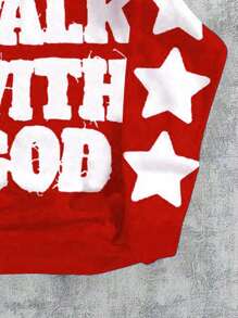 SHEIN Bolty Tween Boys Cartoon Print Casual Thick Long Sleeve Sweatshirt, Suitable For Autumn/Winter - Red - View 3