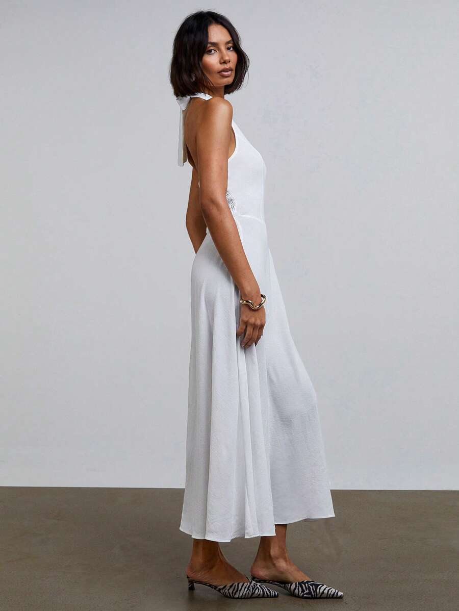 Athîral Women Solid Color Casual Halter Dress