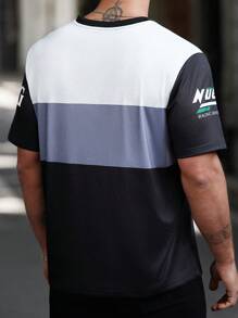 Manfinity Homme Plus Size Men Letter Print Round Neck Short Sleeve Casual T-Shirt