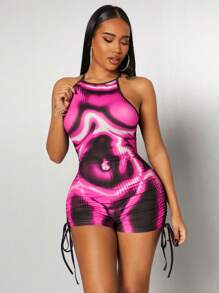 SHEIN SXY 性感休闲紧身印花连体裤，日常/派对/节日装，春/夏 - 彩色 - 查看 3