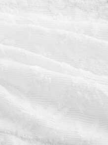 SHEIN MOD Áo Bandeau ren trơn màu thanh lịch, viền bất đối xứng, dự tiệc, đi chơi, quần áo Hippie - trắng - Xem 4