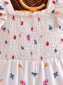 SHEIN 女婴可爱碎花无袖连体衣，夏季