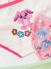 Young Girl Print Simple Briefs, Casual Everyday Wear - Multicolor - View 3