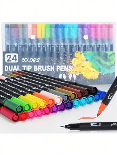 双头马克笔、水彩笔、艺术专用轮廓笔套装、素描、着色、圣诞节/万圣节/复活节礼物、马克笔、彩色笔、着色用马克笔