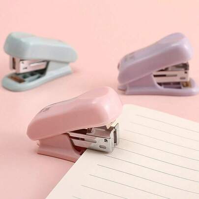 1pc Mini Stapler & 1box Staple Set Back To School,Color Random,Back To School,School Supplies