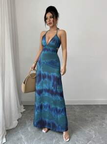 Rafferiza 女士露背系带长款优雅度假连衣裙 - 彩色 - 查看 4