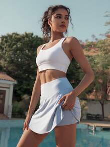 Hanevo Summer Skirt For Women: Light Blue Tennis Skirt Sportswear For Daily Wear