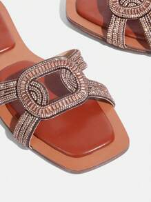 CUCCOO TILAWA 女士水钻装饰休闲平底凉鞋 - 玫瑰金 - 查看 5