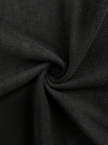 Winter Thick Fleece Square Neck Long Sleeve Slim Bodysuit - Black - View 5