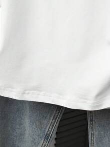 INAWLY Áo thun nữ tay ngắn cổ tròn thêu hình trái tim thường ngày xếp nếp - trắng - Xem 4