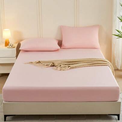 1 pezzo Lenzuolo con angoli di colore rosa chiaro, protettore per materasso, coprimaterasso, lenzuolo con angoli, morbido e traspirante, adatto a varie misure di letto - singolo, matrimoniale, queen, king, design a tasca profonda fino a 30 cm, biancheria per la casa