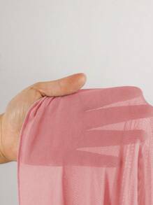 Swim Mod Plus Size Women 3pcs Random Print Cami, Triangle Bra, Tie Front Tankini Top & Mini Skirt, Fashion Casual Beach Swimwear Set For Summer Beach Vacation - Pink - View 6