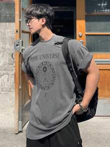 DAZY 男士休闲简约时尚T恤，适合日常穿着，图案T恤