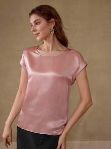 MOTF PREMIUM 圆形蝙蝠袖衬衫 - 粉色 - 查看 4