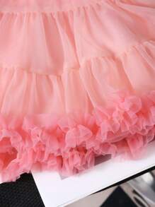 Baby Girls 2-0-25M Summer New Layered Lace Net Yarn Princess Skirt, Cute Ballet TUTU Dress Bottoms - Watermelon Pink - View 5