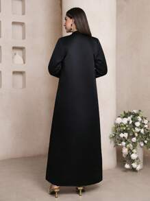 Al Najma Women's Simple Stylish Casual Arabic Abaya, For Daily Wear, Modest Robe - Black - View 3