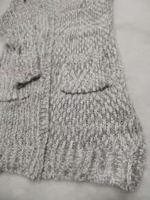 EMERY ROSE Women's Casual Design Cardigan Fall Winter Cloth For Women - Light Grey - View 8