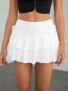 SHEIN Tall 抽绳束腰蛋糕裙，黑色和白色多件装 - 彩色 - 查看 4