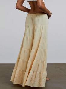 Athîral Women Butter Yellow Loose A Line Maxi Skirts Elegant Old Money Aesthetic Spring/Summer